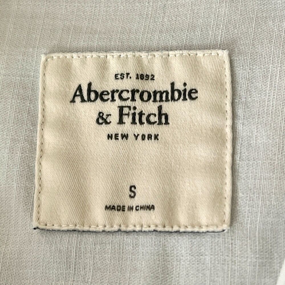 Abercrombie & Fitch 100% Cotton Light Blue Denim Quarter Button-up Shirt Sz S - Picture 10 of 16